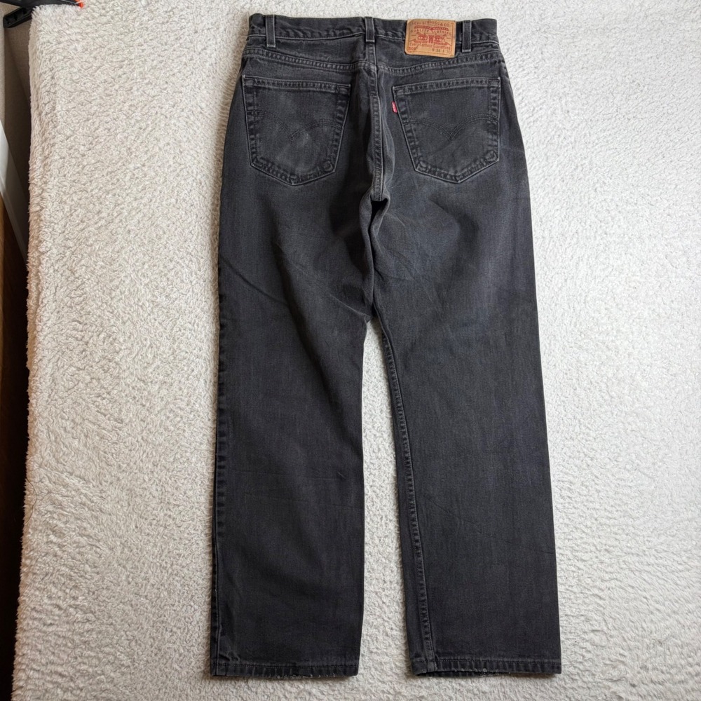 Vintage Levis 505 Mens 34x30 (32x29) Faded Black Straight Leg Jeans USA Made